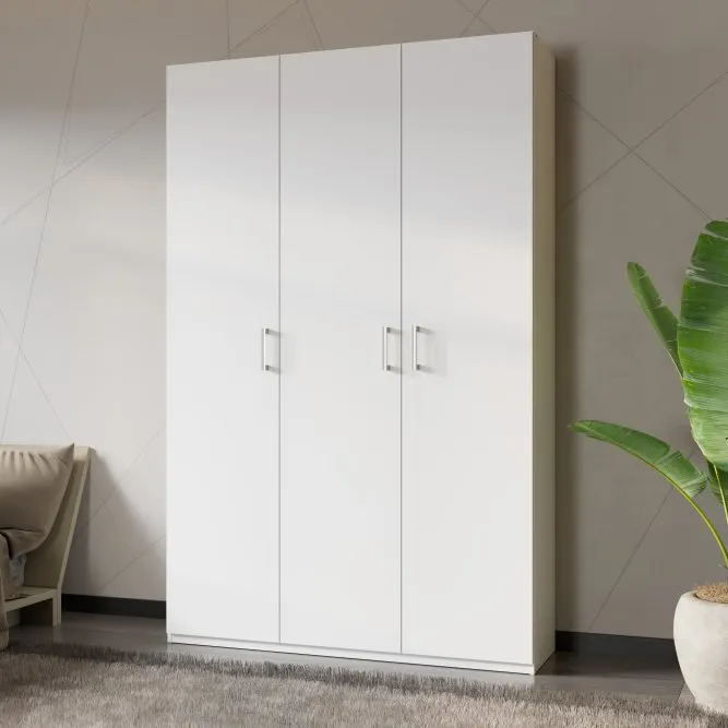 Szafa 3-drzwiowa HOME NOOK 2 drążki i półki 130cm biała - HMNS931-120