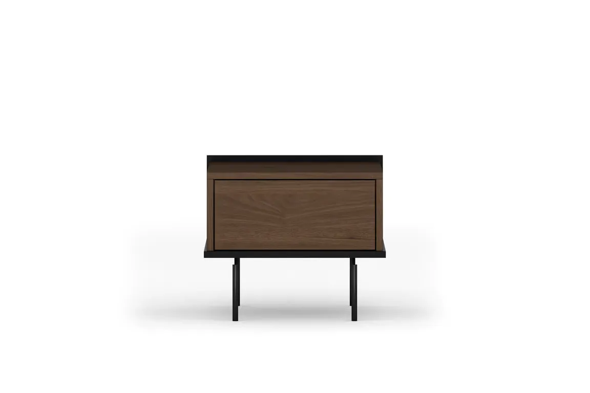 Szafka nocna z 1 szufladą ZENAR 50 cm orzech elegant czarny