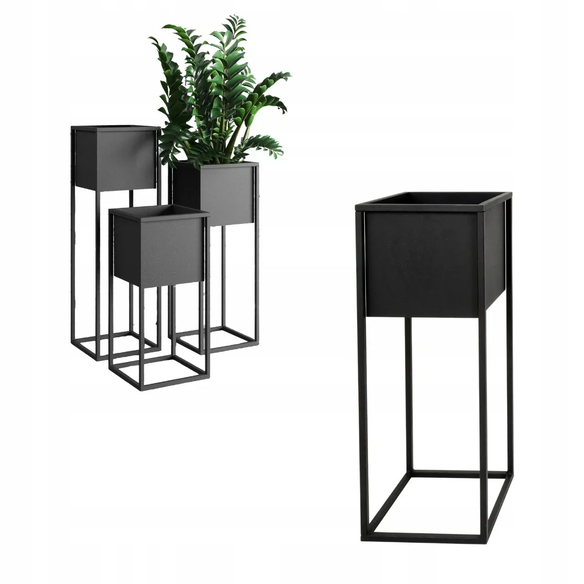 DONICZKA-osłonka na donice metalowa MONACO M czarna Słoik, plantator, Roślina doniczkowa, Ceramika, Wazon