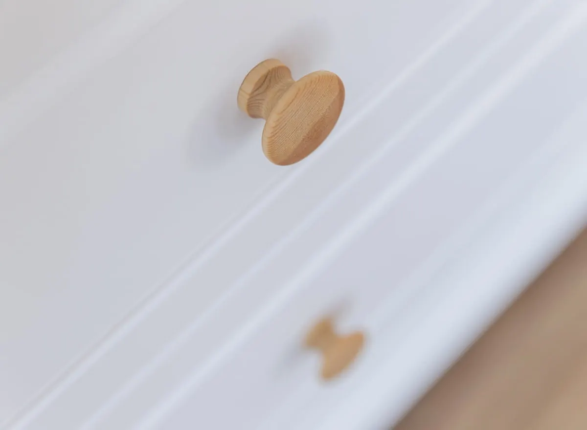 Witryna wąska MARONE ELITE 1-drzwiowa z 2 szufladami - biały, złocisty - PLMEL01