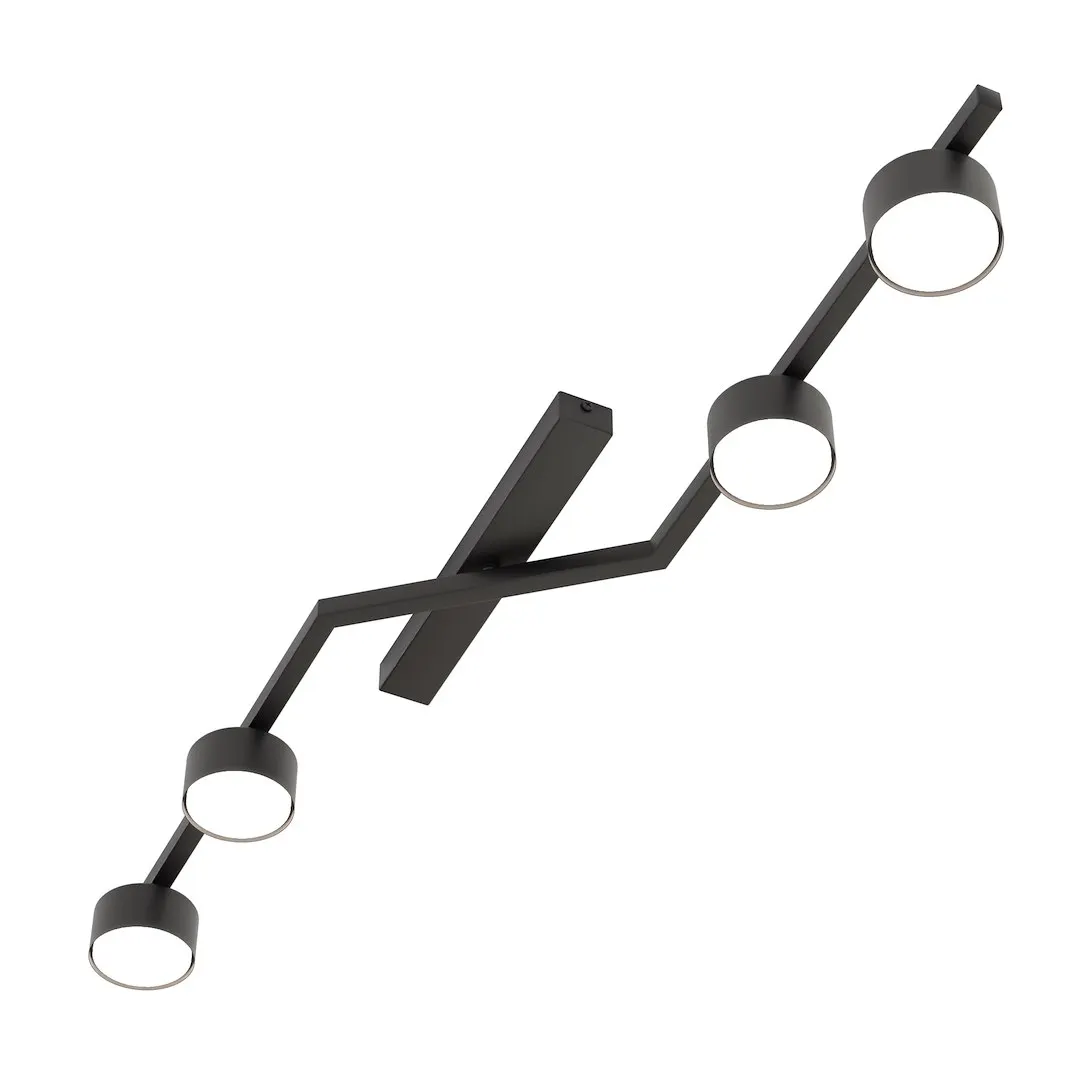 lampa sufitowa, kinkiet, metal, czarna, trzy reflektory