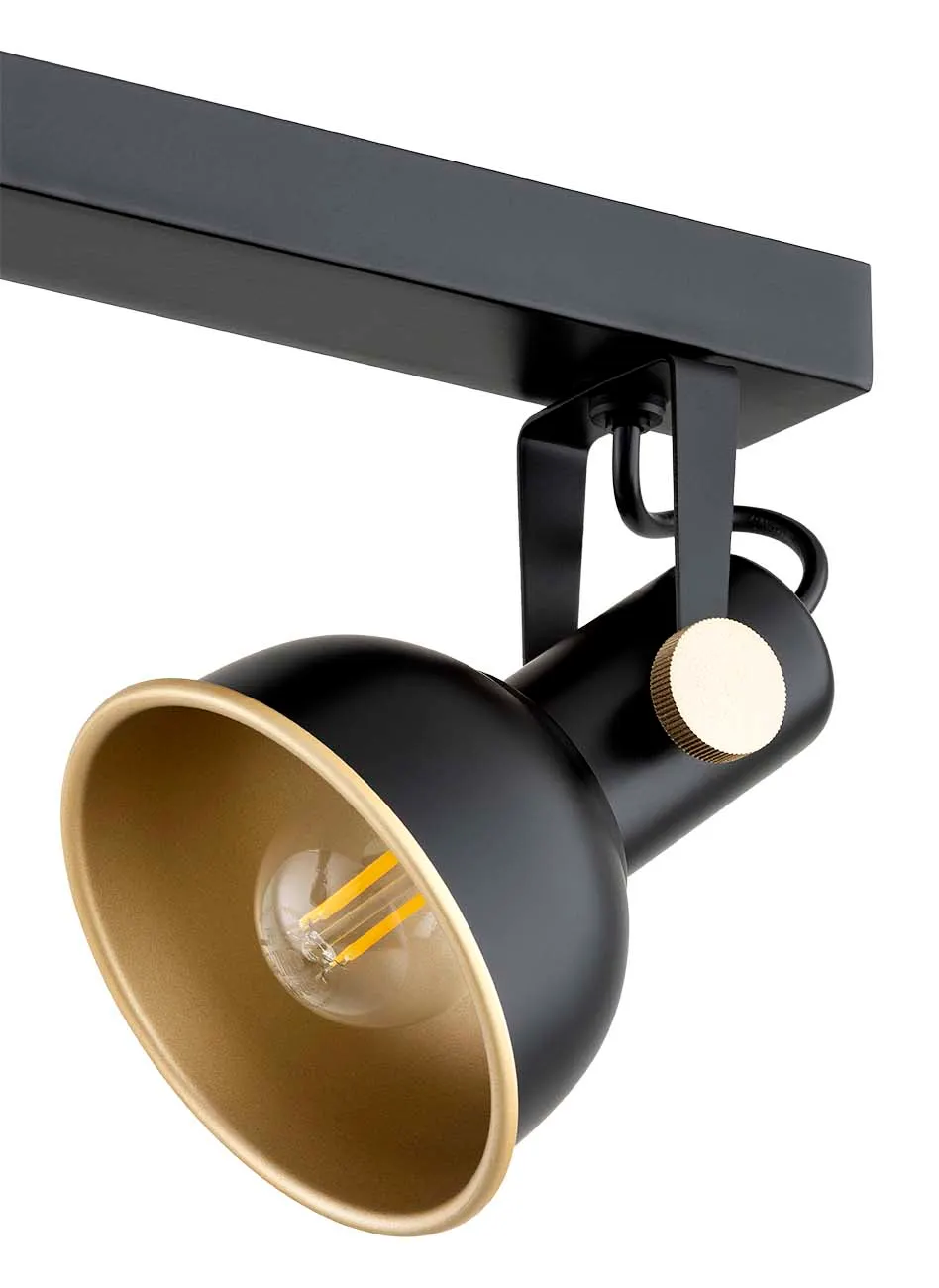 Plafon LENORA metalowy czarny złoty regulowany 119x19cm - 1799
