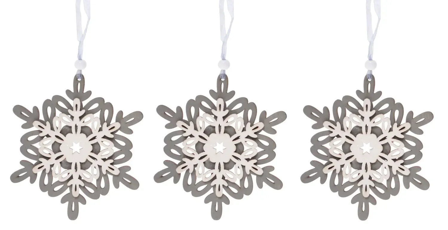 Komplet 3 zawieszek ŚNIEŻYNKI 1785 wielokolorowe Komplet 3 zawieszek ŚNIEŻYNKI 1785 wielokolorowe