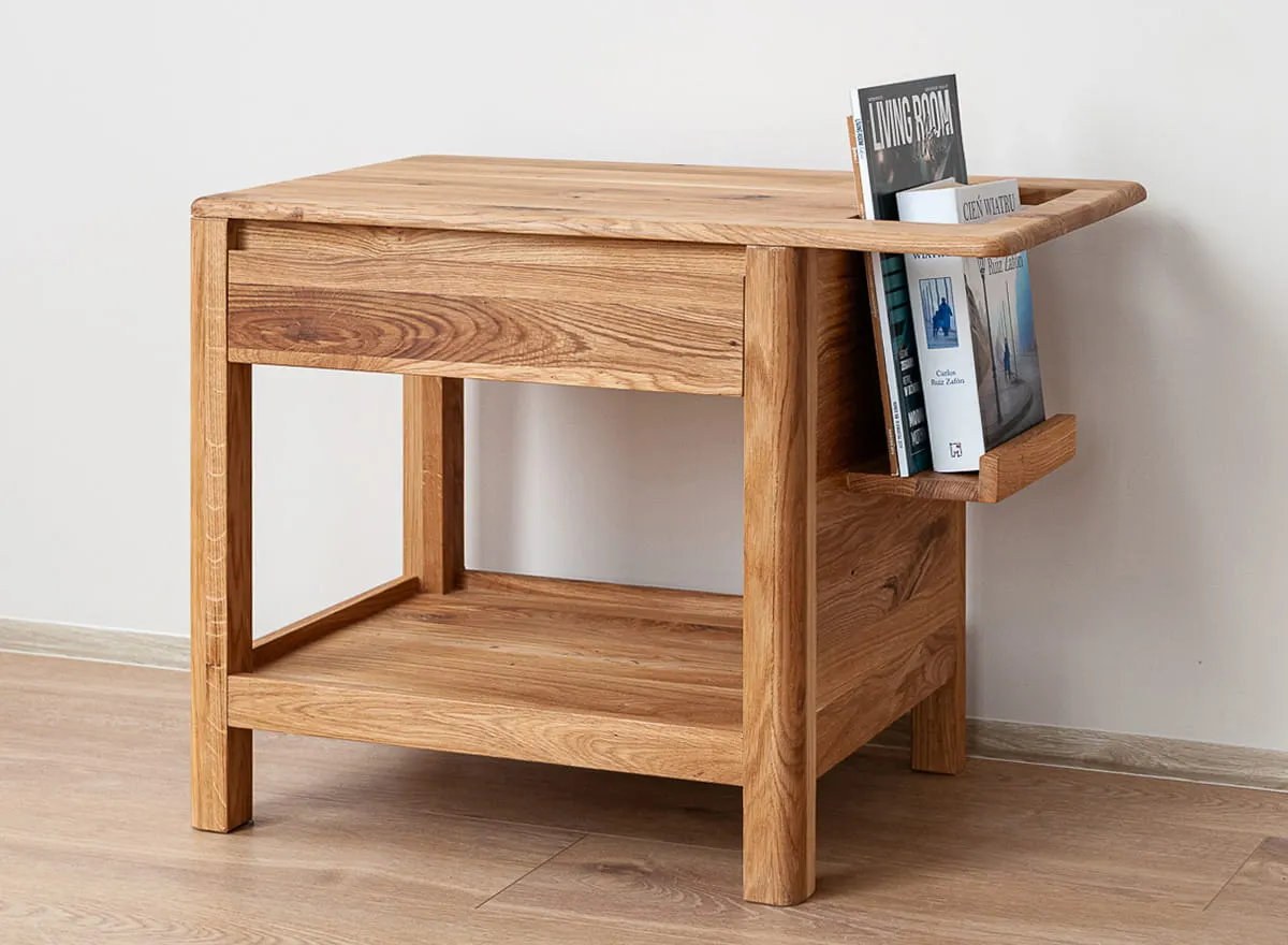 Stolik - gazetownik dębowy GIALO - dąb olejowany - 2SGIA108