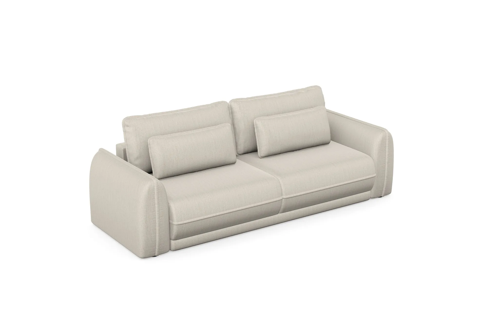 Sofa rozkładana MOJAVE z poduszkami - tkanina Modesto 492 - jasny beż Sofa rozkładana MOJAVE z poduszkami - tkanina Modesto 492 - jasny beż