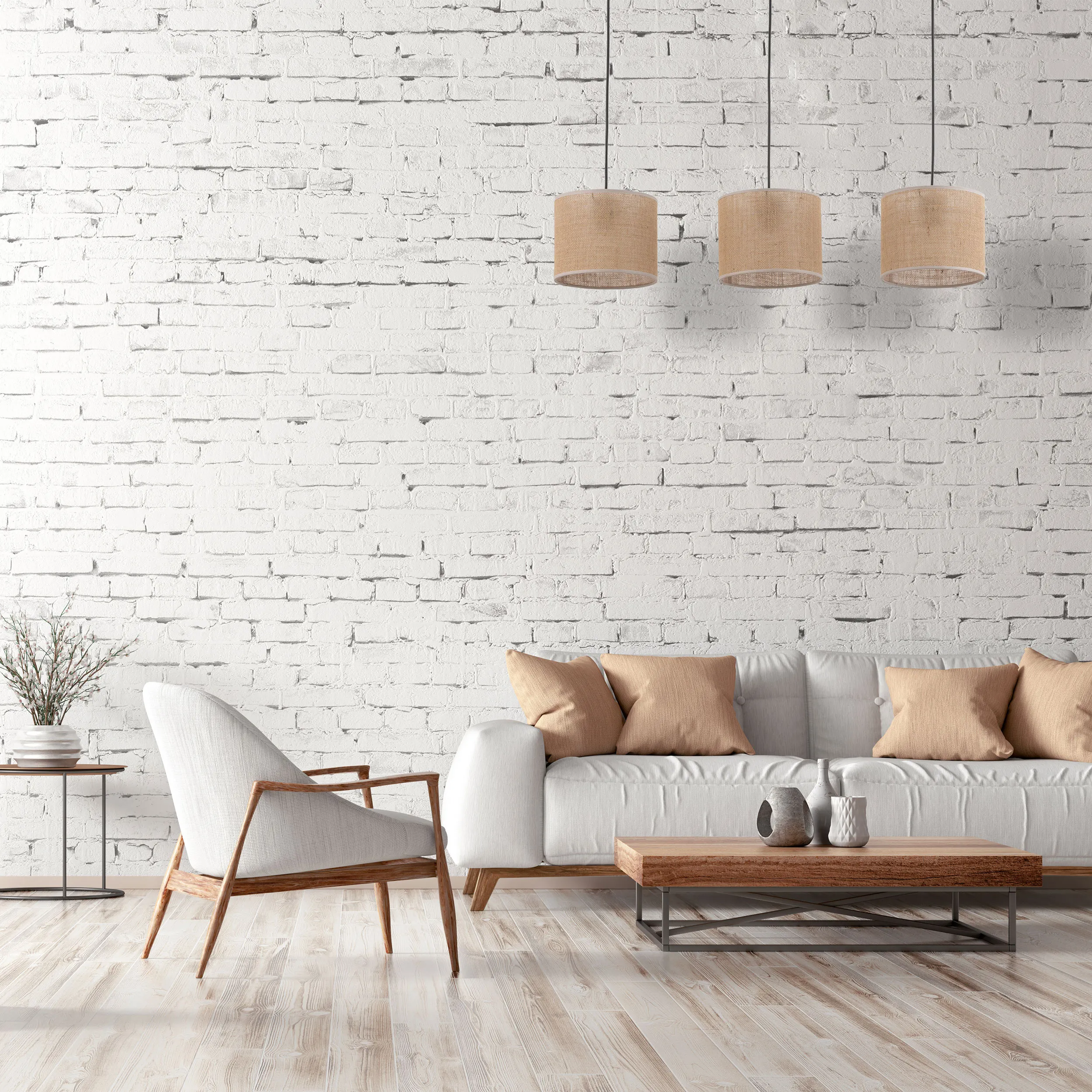 Lampa wisząca JUTA czarna na metalowej listwie z brązowymi okrągłymi kloszami 100x84x20cm - TK_4597