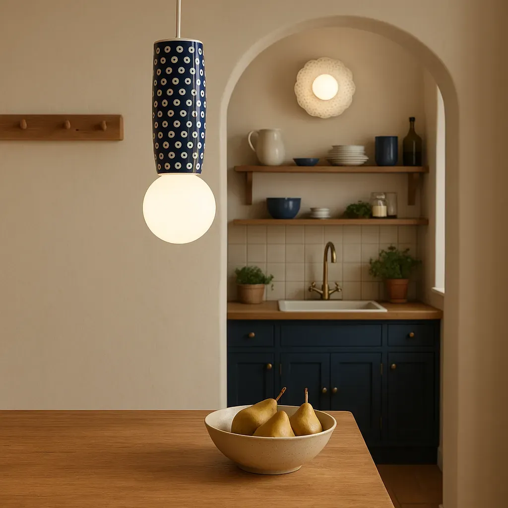 Kinkiet w kształcie muszli BOLL ceramika bolesławiecka kremowy - 8934