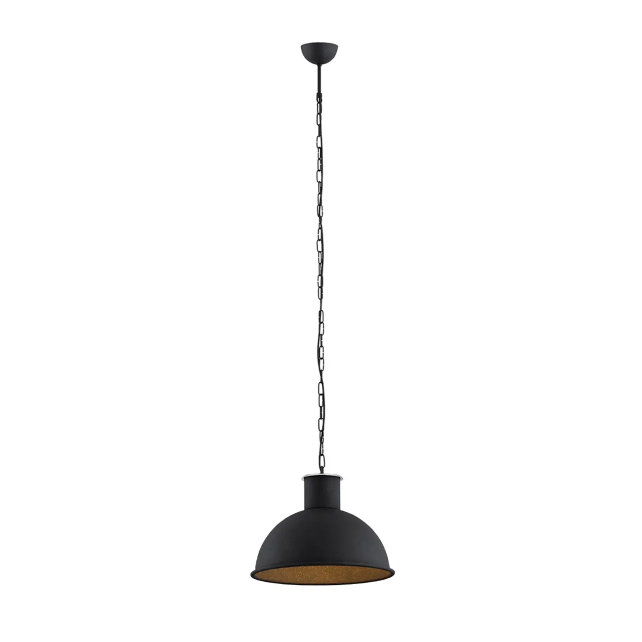 Lampa wisząca EUFRAT metalowa z łańcuchem czarna 130cm Lampa wisząca EUFRAT metalowa z łańcuchem czarna 130cm