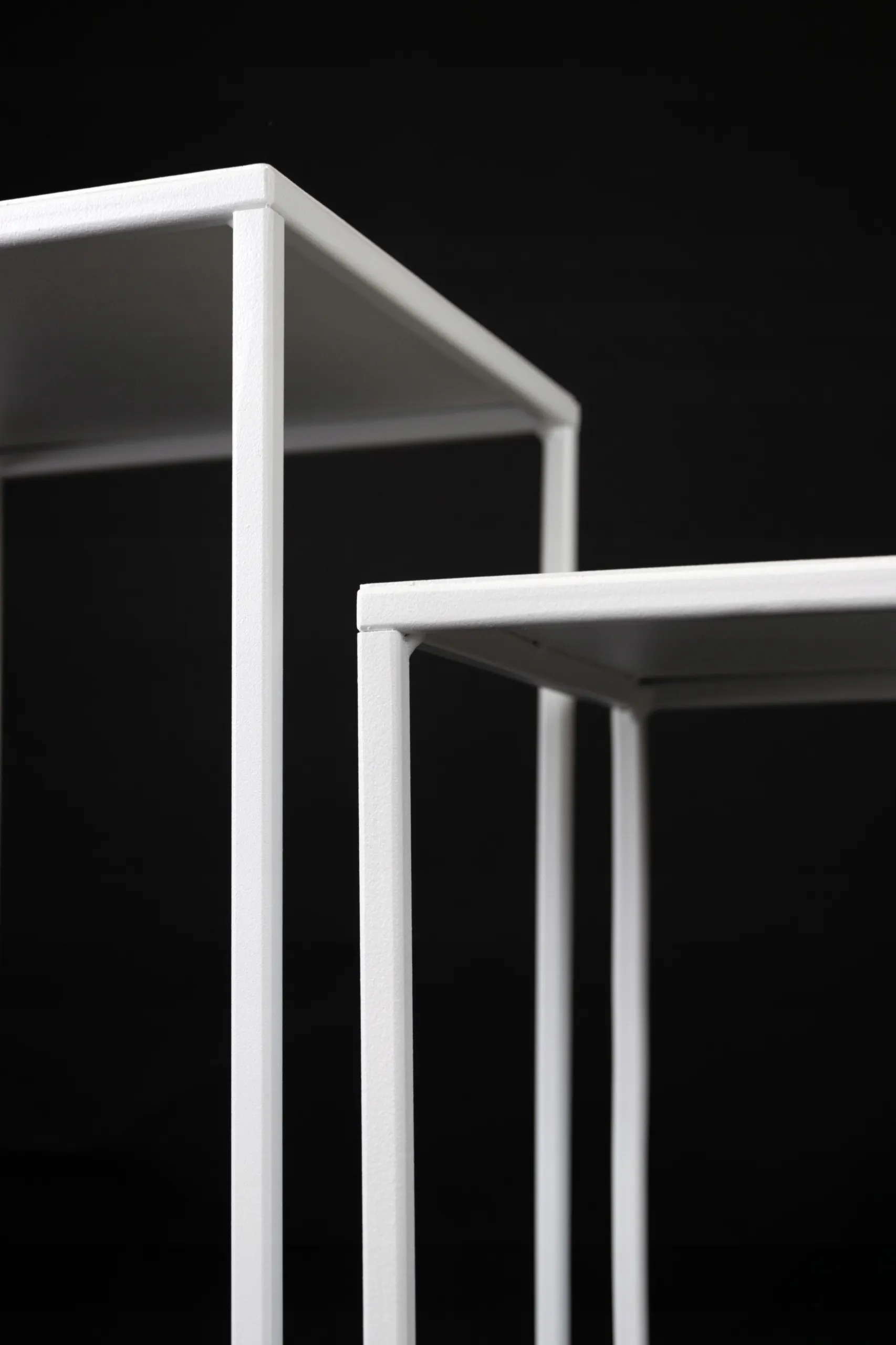 Kwietnik stojący metal drewno BREST S biały - LD_TZ000157