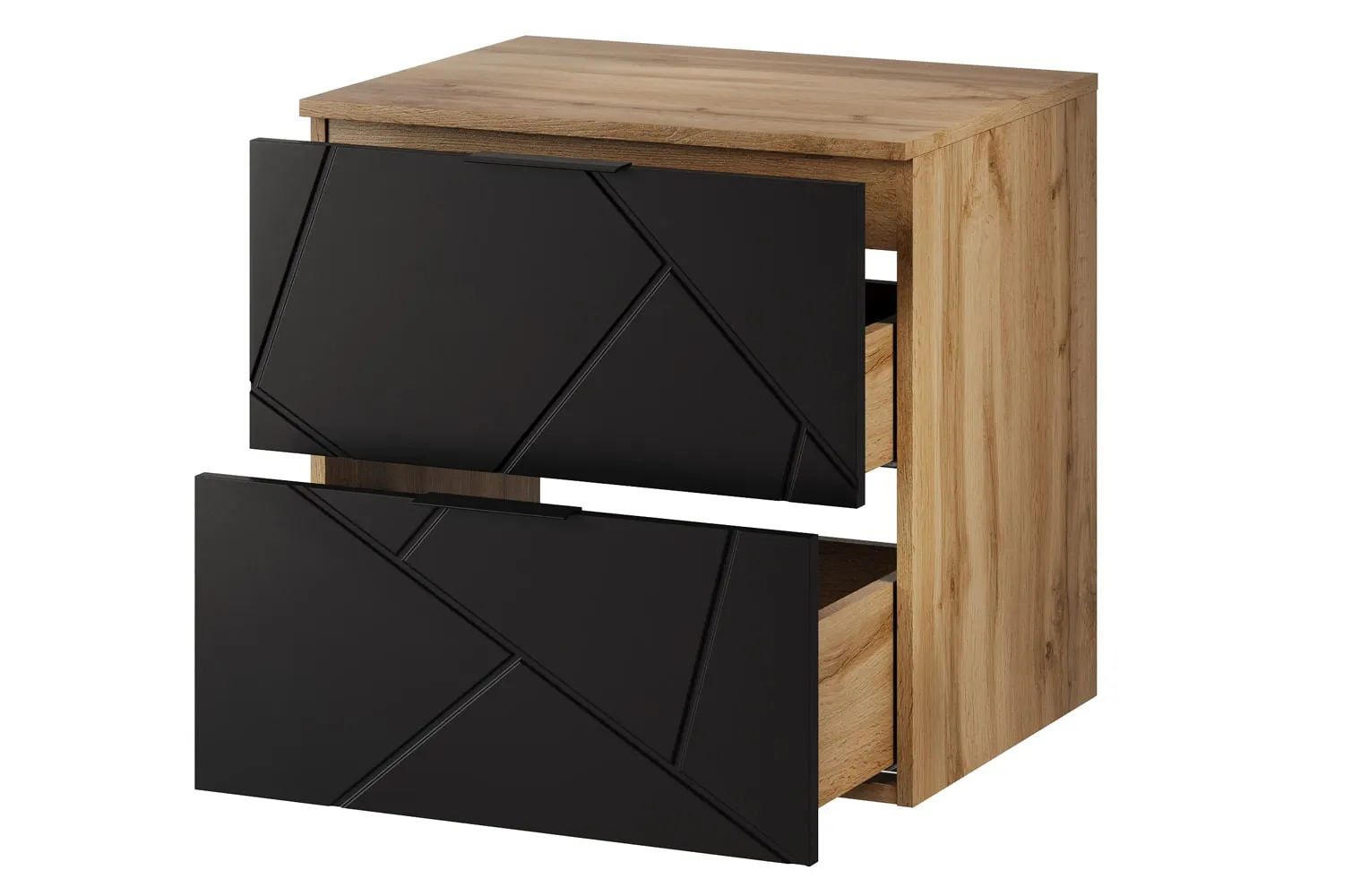 Szafka pod umywalkę wisząca MAZI 58x60 dąb Wotan/czarny mat - TH-100-1841