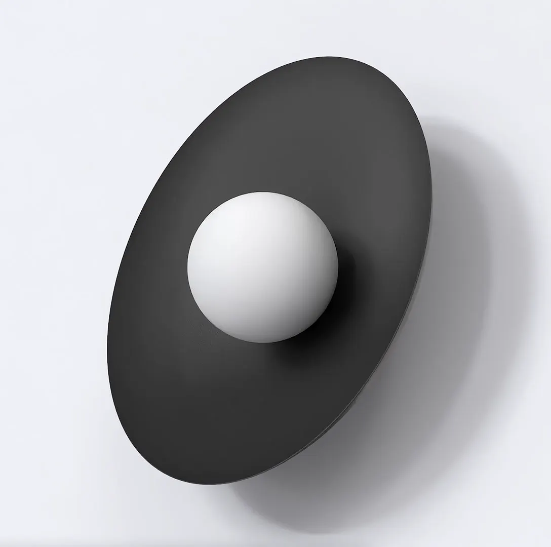 dekoracja, kula, półkole, metaliczny, czarny