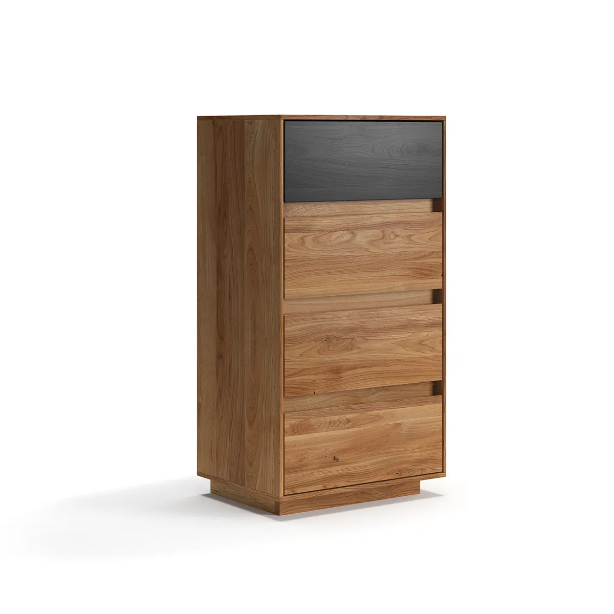 Komoda dębowa z 4 szufladami SORA Dębowy Sen dąb olejowany grafit Szuflada, Meble, Gabinet, Skrzynka pocztowa
