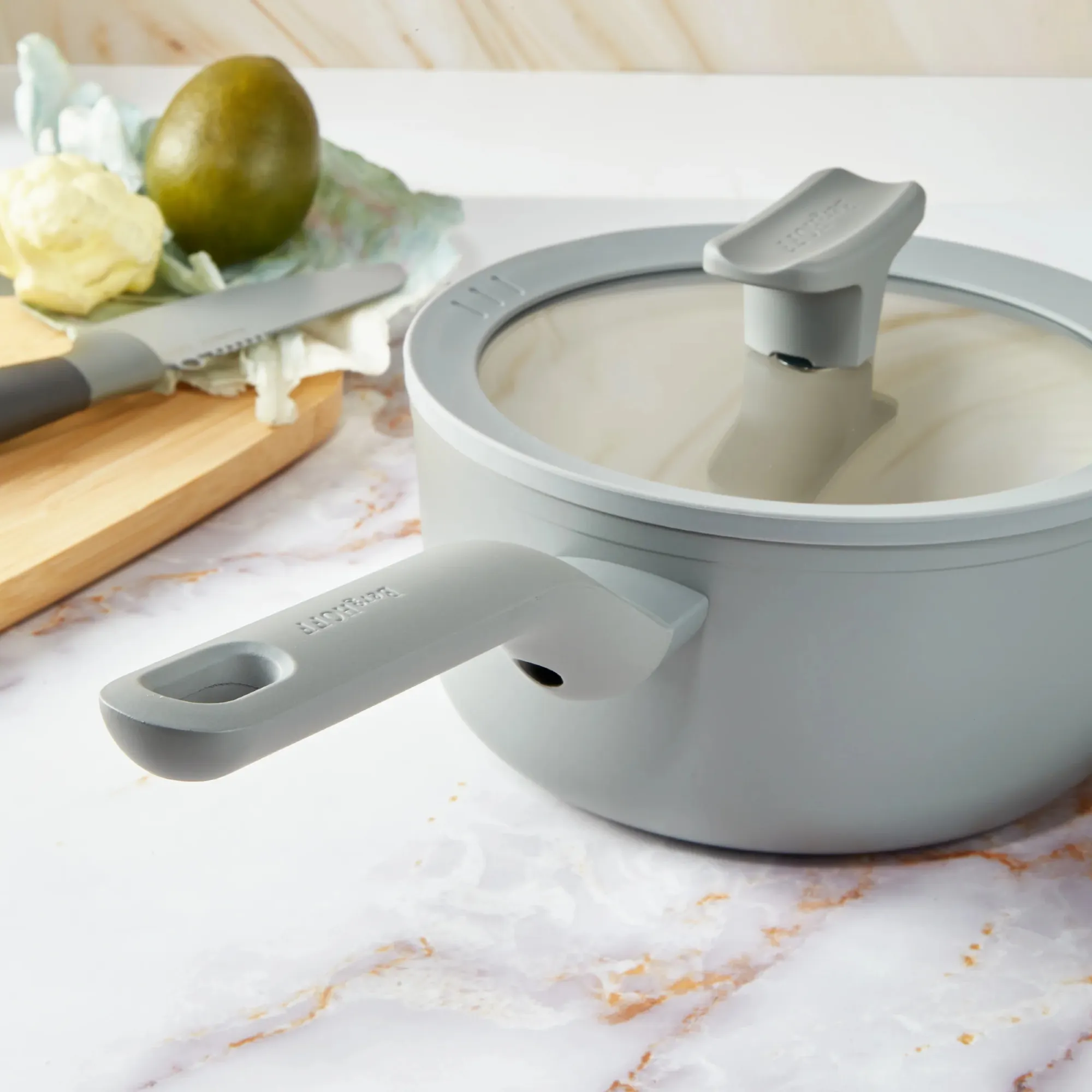 Garnek, Patelnia, Pokrywa, Szary, Stalowy