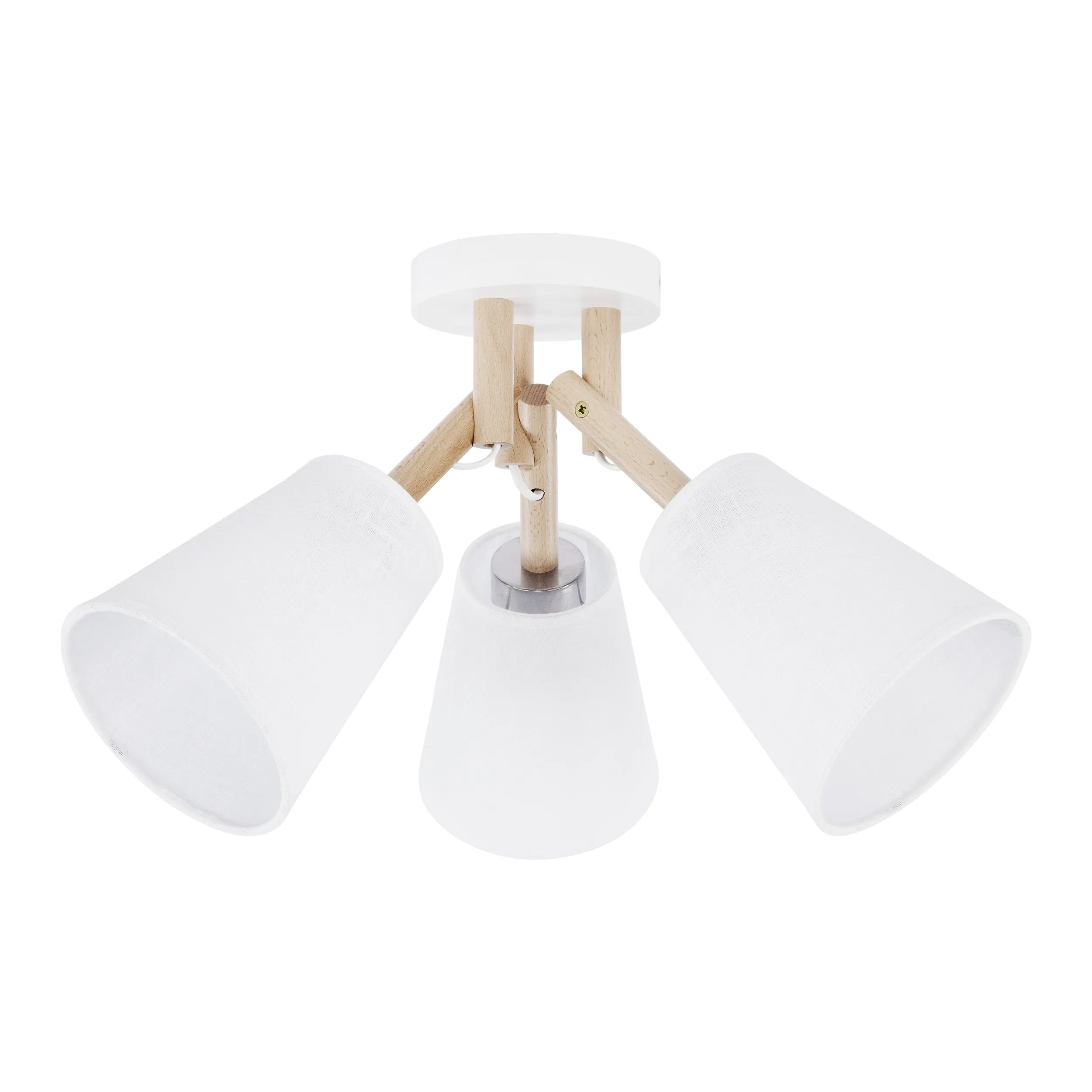 Lampa sufitowa VAIO biała na drewnianych sosnowych ramionach 46x30cm