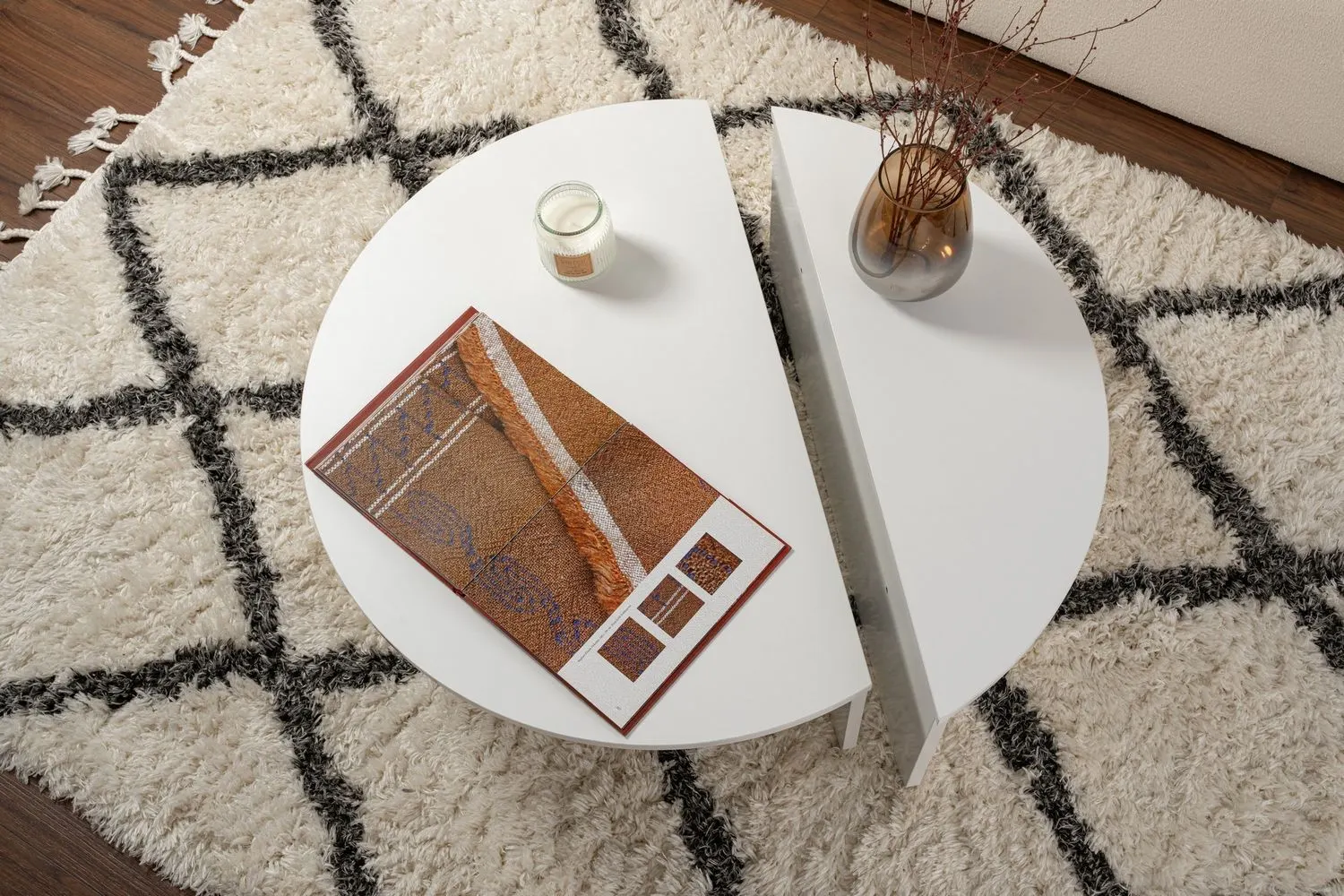 Stolik kawowy 2-elementowy ORION 90x90 cm biały - ASI_241NRD1217