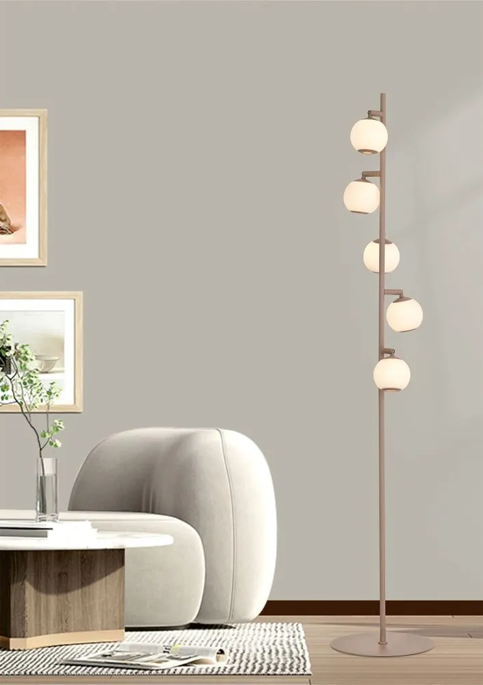 Lampa podłogowa LUBERON piątka LED kaszmirowa — zdjęcie 2
