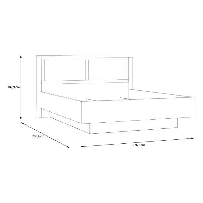 Łóżko ze stelażem CHISBURY 160x200 - dąb riviera, modrzew jasny sibu - BHLL3162-M482
