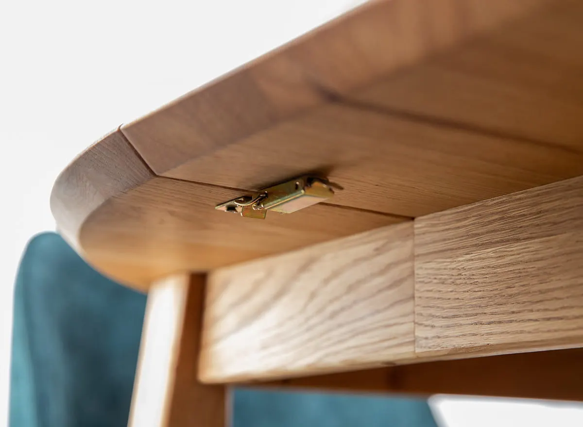 Stół dębowy okrągły ORBETELLO rozkładany 110x110(160-210) - dąb olejowany - KULSR110_2X50