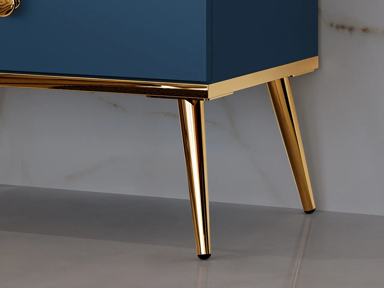 Szafka nocna z szufladami MARINE 50x54 niebiesko-złota - 1MARI10-001