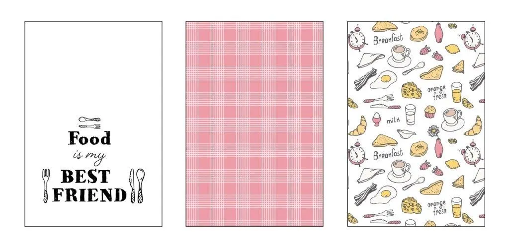 Ścierka zestaw 3 szt. KUKE 014 breakfast 40x60 wielokolorowy Wystrój domu