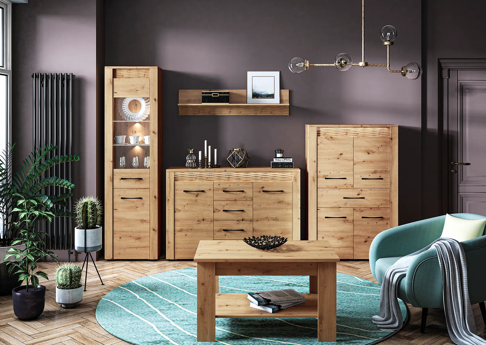 artis_ar_05_kopia_2_5 Projektowanie wnętrz, Wystrój domu, Kredens, Pokój dzienny, Roślina