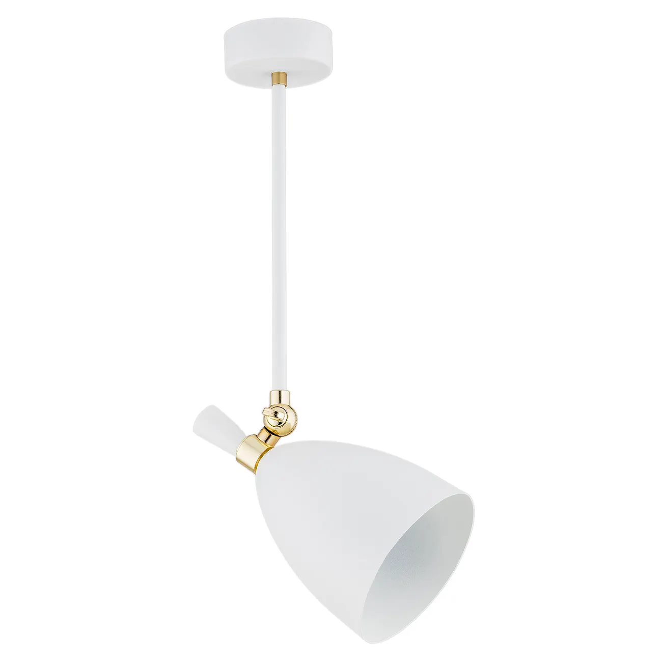 Lampa wisząca CHARLOTTE metalowa biała mosiądz regulowana 43cm - 4684