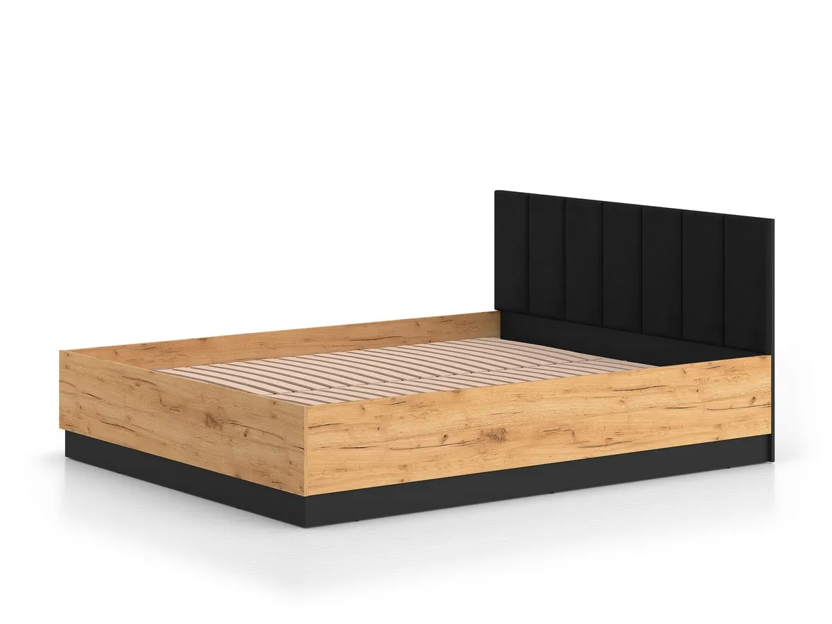 Łóżko ze stelażem 160x200 URSO 1402 craft złoty-czarny Łóżko ze stelażem 160x200 URSO 1402 craft złoty-czarny