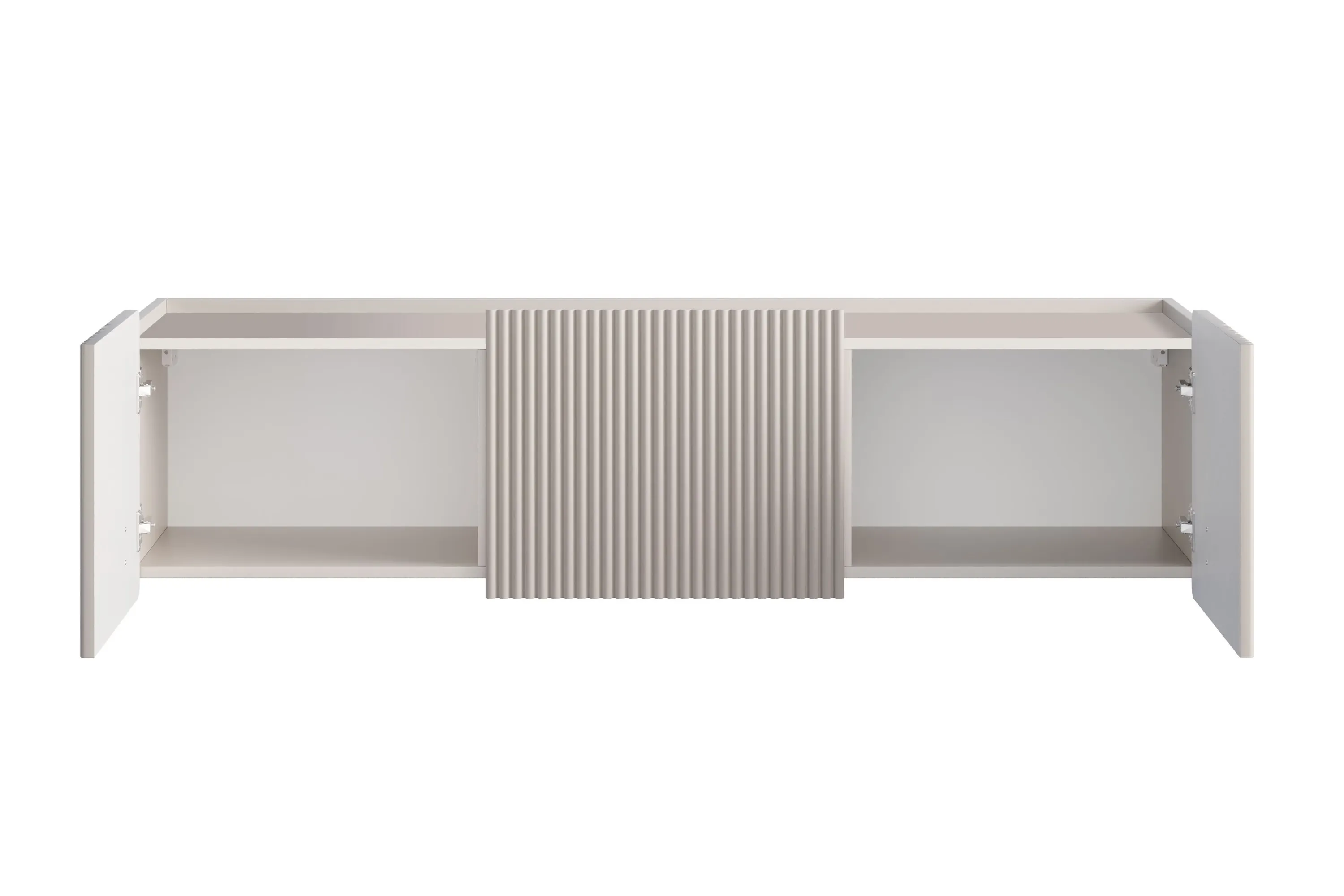 Szafka RTV wisząca MALMI 2-drzwiowa z 1 szufladą 150cm - kaszmirowy - czarny - B_167035