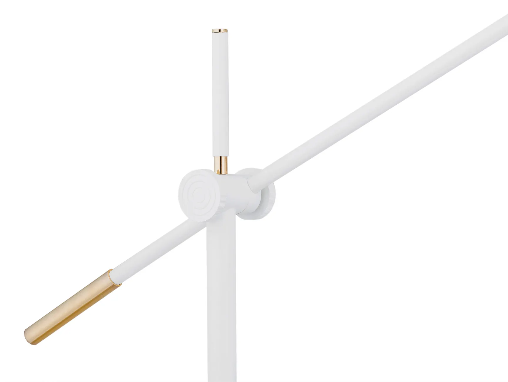 Lampa podłogowa NASHVILLE metalowa biała mosiądz regulowana 222x150cm - 4731