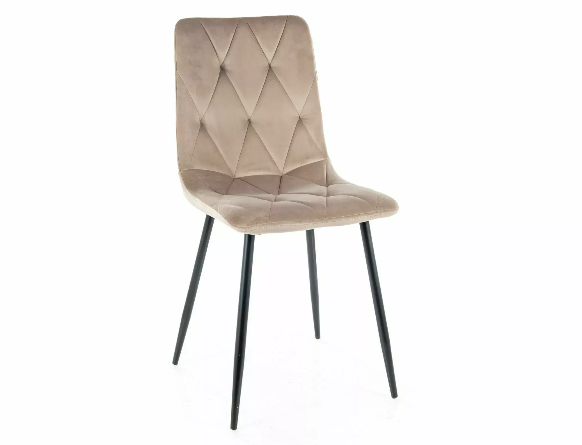 Krzesło tapicerowane TOM VELVET Bluvel 40 ciemny beż czarne nogi
