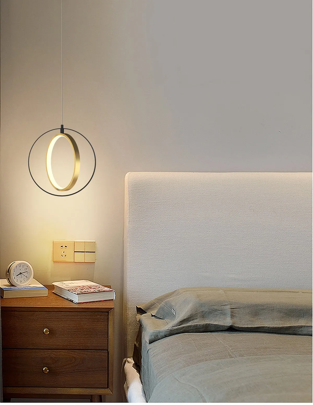 Valla Lampa wisząca okrągła pojedyncza. Możliwość 3-stopniowego ściemniania włącznikiem naściennym (klik) - 6134-0110