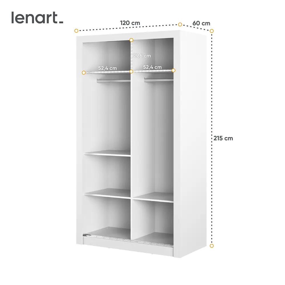 Szafa 2-drzwiowa ARTI AR-19 120cm biała - AR19BI