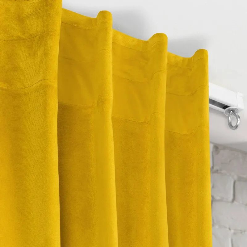 ZASŁONA GOTOWA MADLEN NA TAŚMIE 140 X 300 CM MUSZTARDOWY - EU_390027
