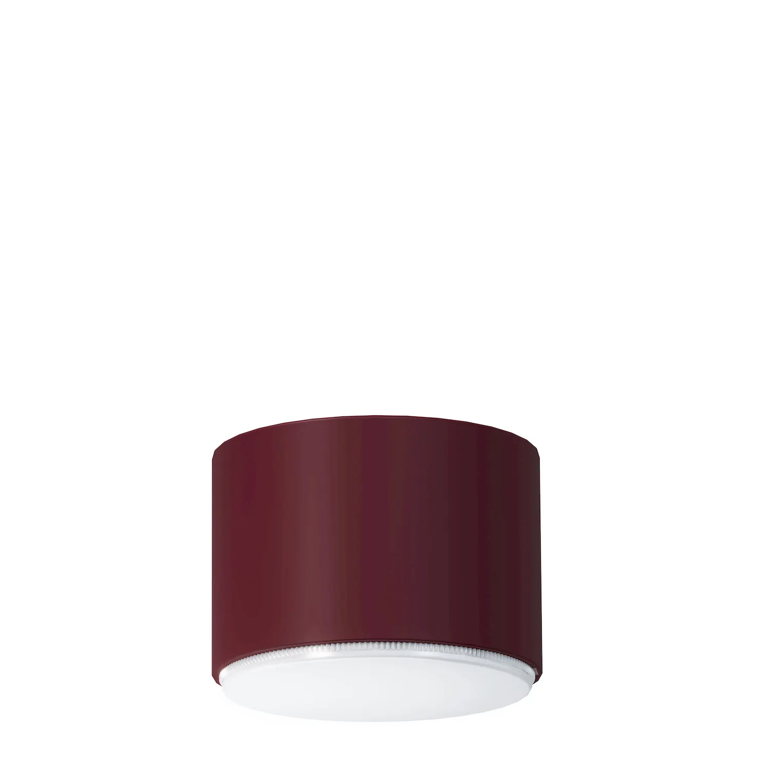 lampa plafonowa, kinkiet sufitowy, czerwona osłona, metalowa obudowa, biała oprawa
