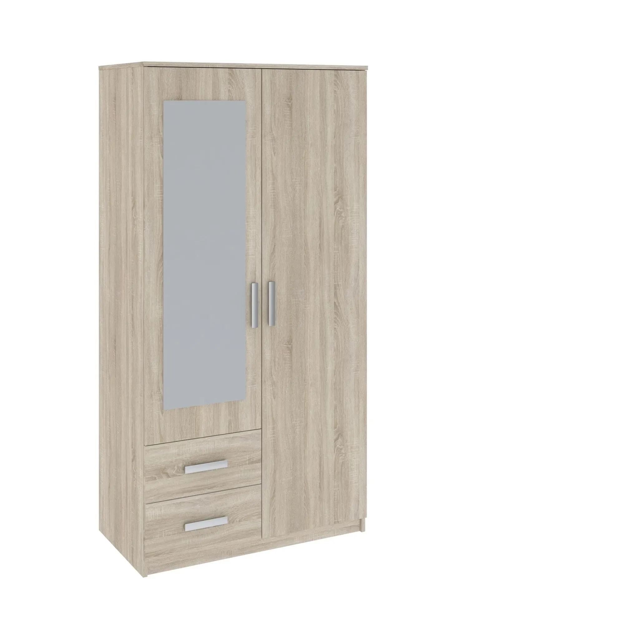 Szafa 2-drzwiowa z 2 szufladami i lustrem TAMINA dąb sonoma Szafa, Meble, Gabinet, Skrzynka pocztowa