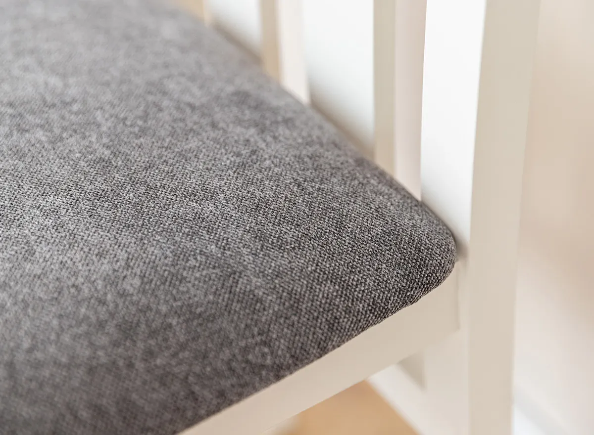 Krzesło BELLUNO ELEGANTE 10 z grafitowym siedziskiem materiałowym (STORM 97) - DRMKT10/S97