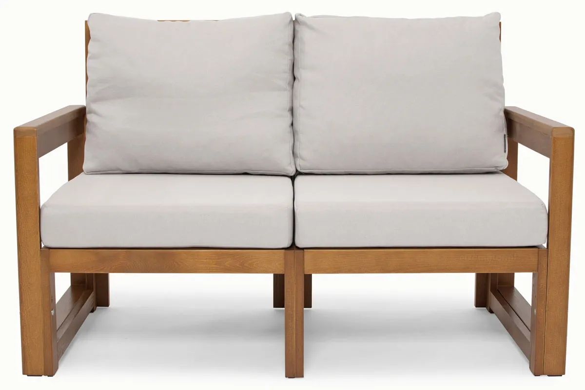 Sofa ogrodowa 2-os. MALTA drewniana szara/brązowa - FE5906948116504