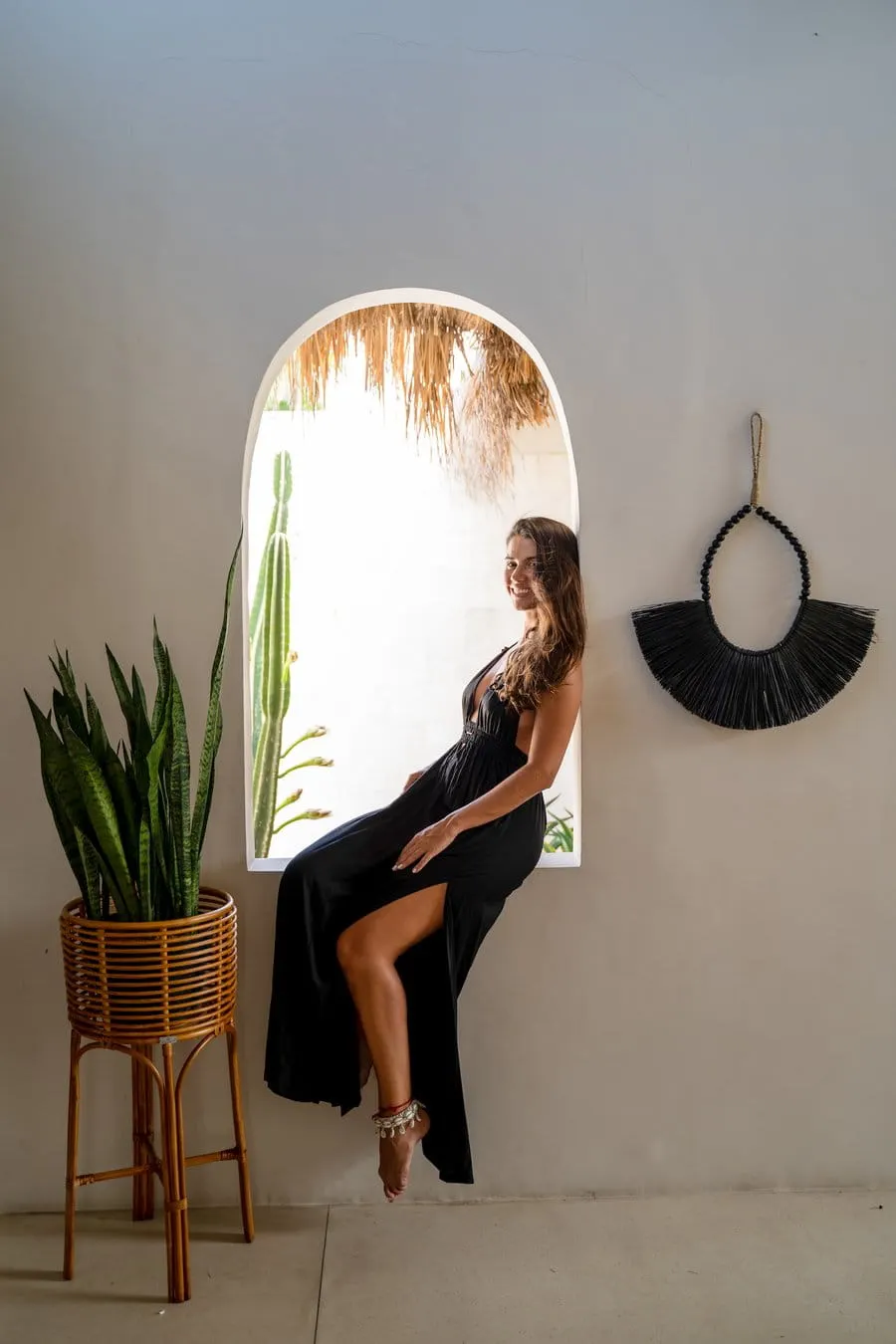 DEKORACJA ŚCIENNA MANDONG CZARNA - MMWA001B