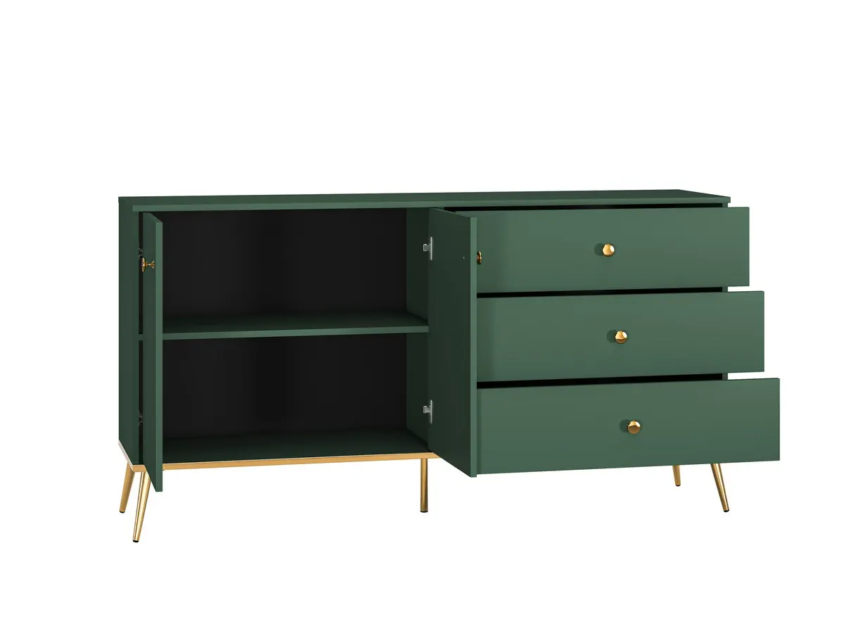 Komoda 2-drzwiowa z 3 szufladami FOREST 03 labrador, złoty - 1FORE03-001