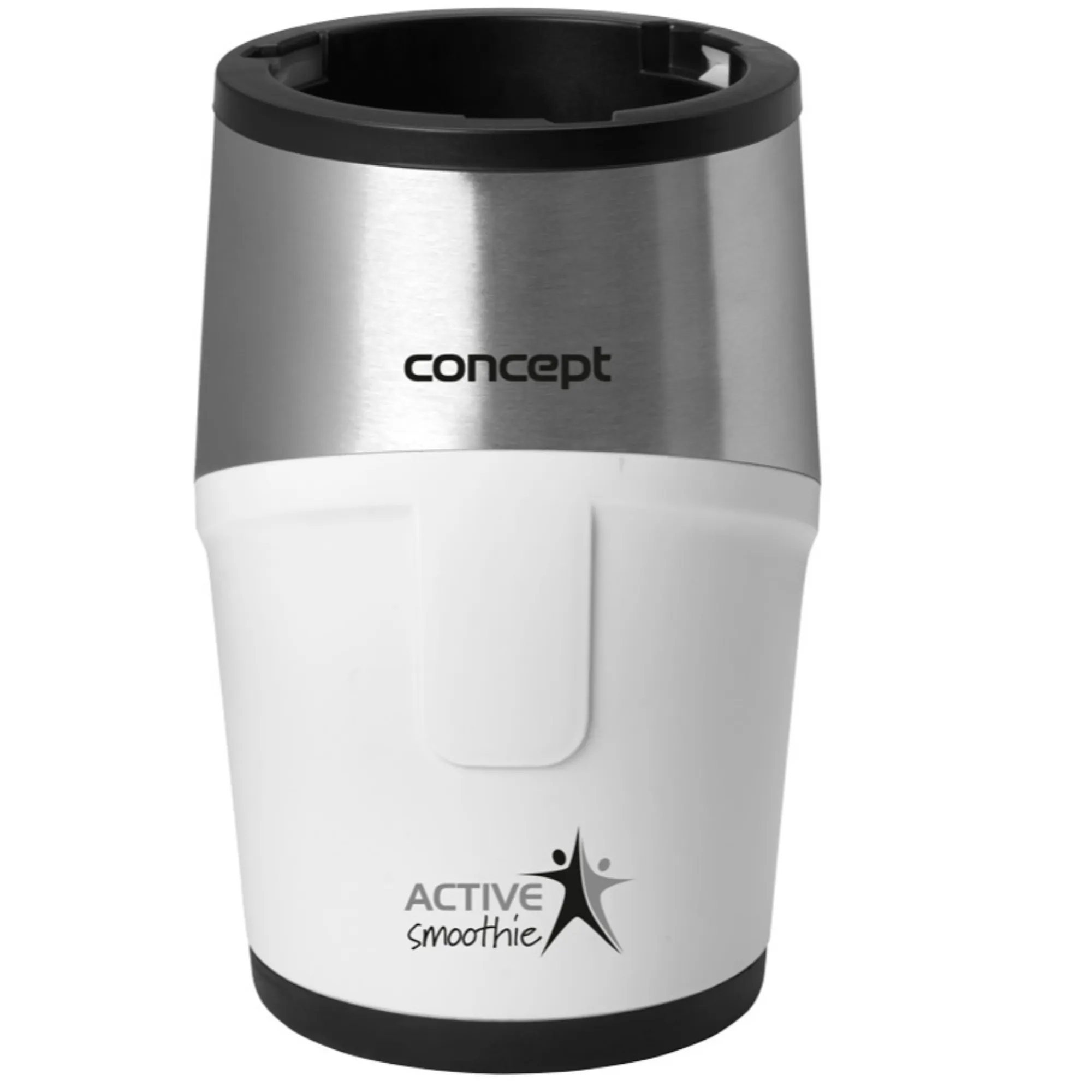 image blender, stainless steel, white body, travel mug, Active smoothie