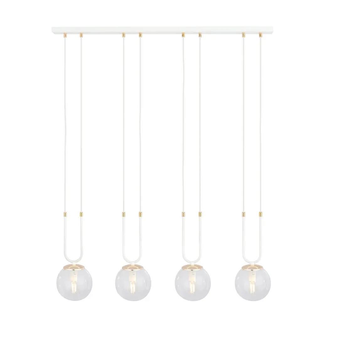 Lampa wisząca GLAM 4 biały transparentny