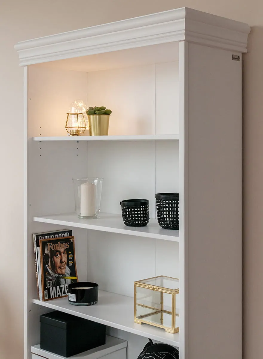 Regał sosnowy Toskania Biały - PL2050B