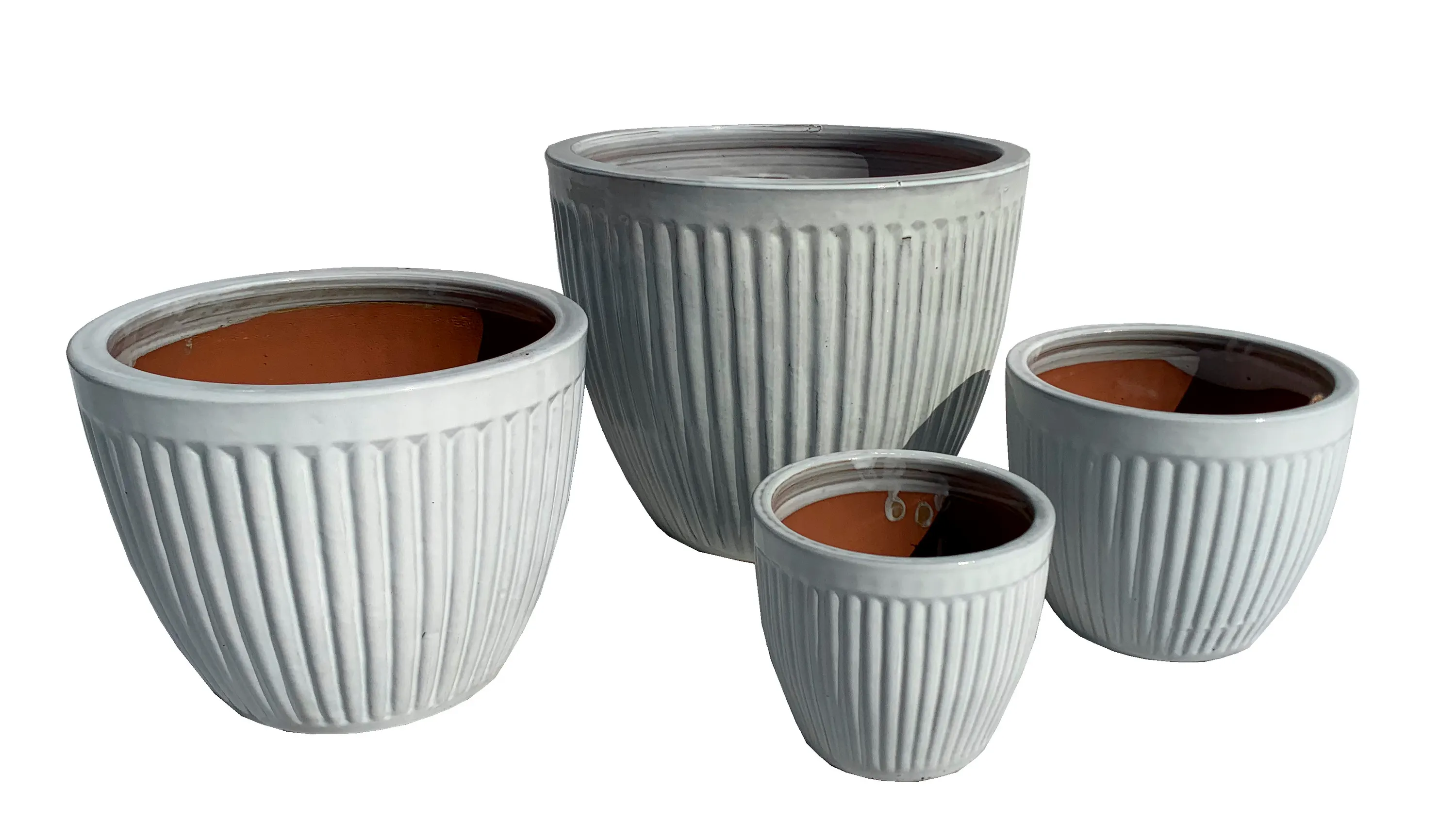 Donice ceramiczne DL01 - Zestaw 4 sztuk - biały