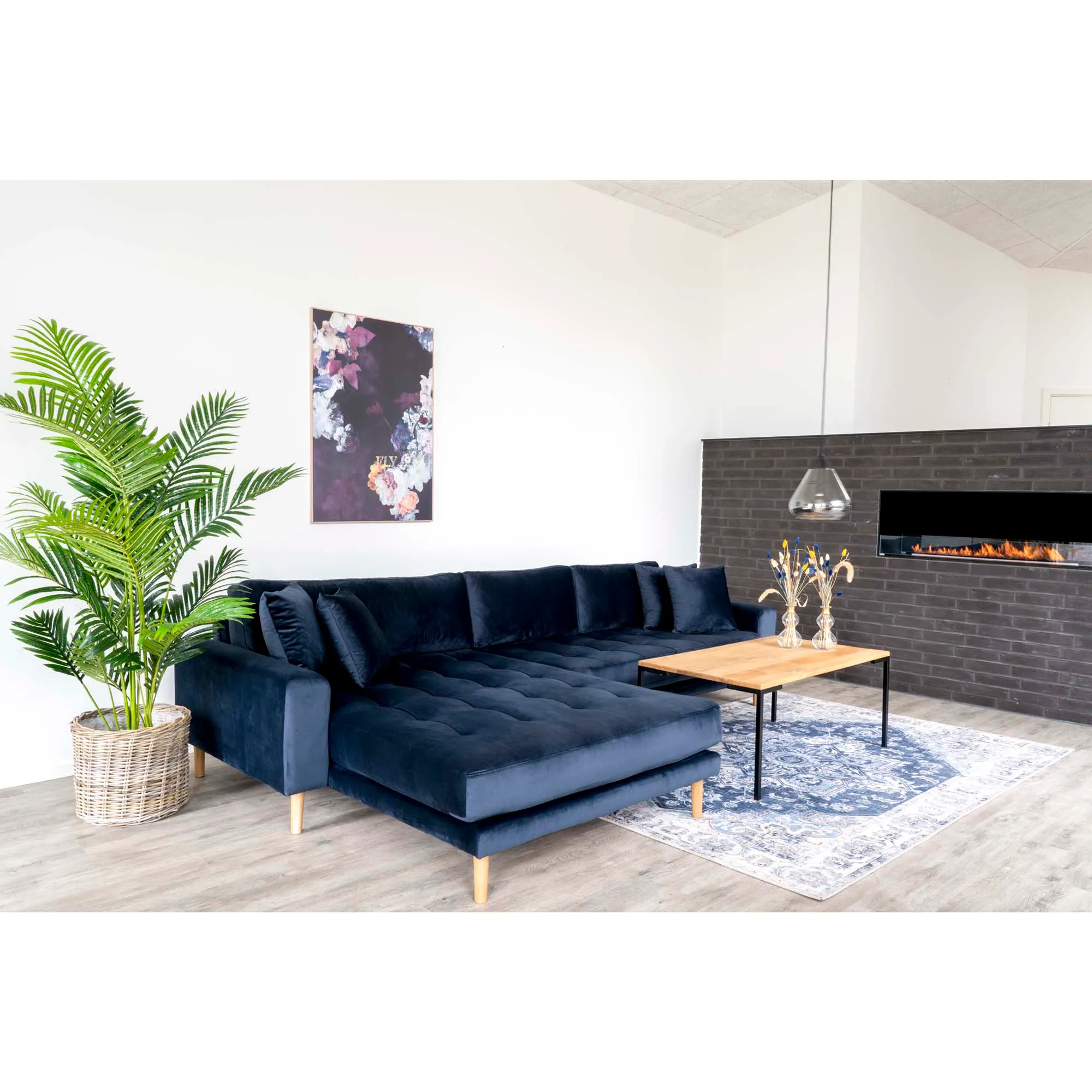 sofa, sofa narożny, granatowy, seksyjny, salon