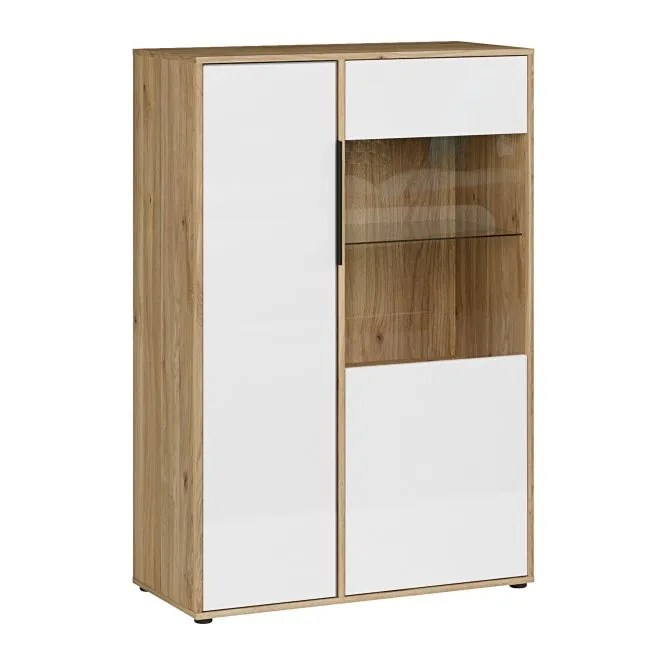 Witryna 2-drzwiowa ORKNEY 90 cm dąb mauvella biały Witryna 2-drzwiowa ORKNEY 90 cm dąb mauvella biały