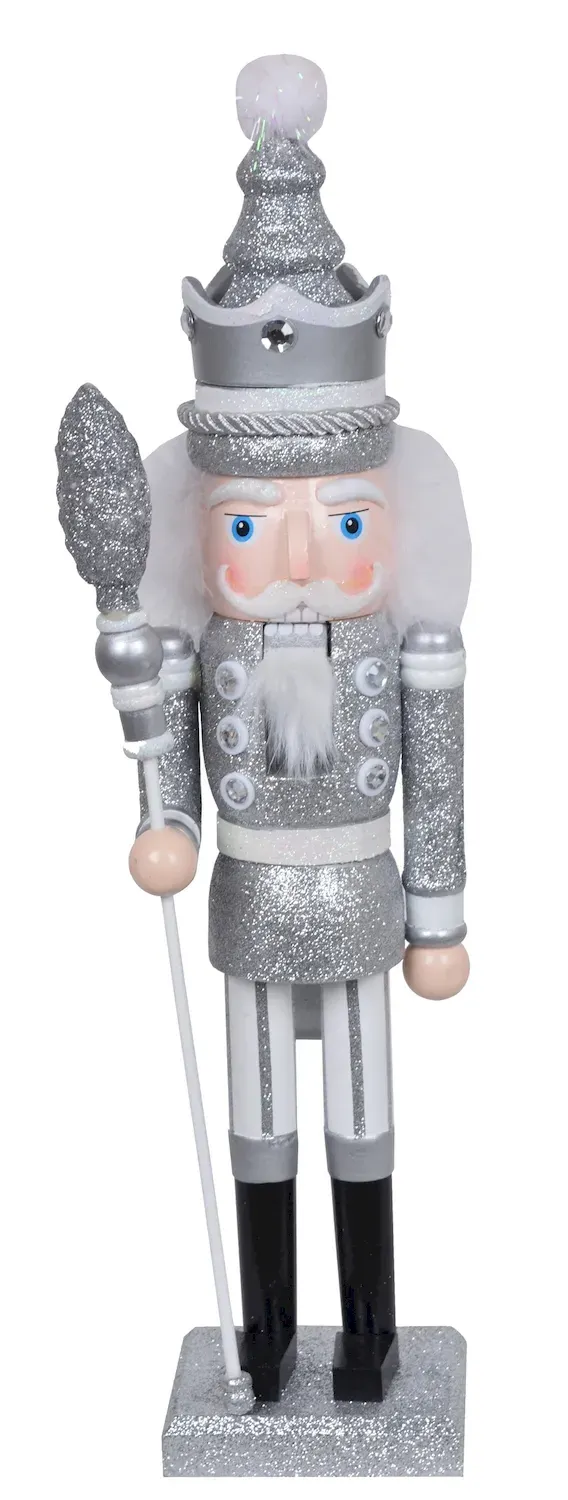 Dziadek do orzechów DO ORZECHÓW drewniany 5784 srebrny z brokatem Dziadek do orzechów DO ORZECHÓW drewniany 5784 srebrny z brokatem