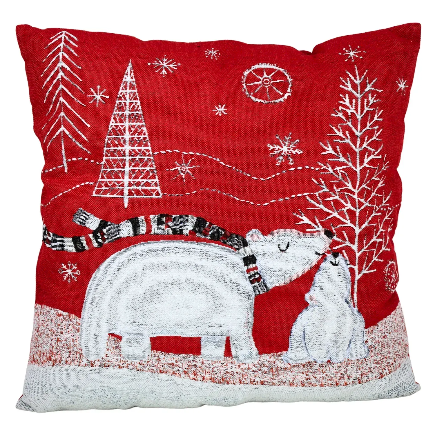 Poduszka świąteczna 45x45 z wzorem 971 czerwona