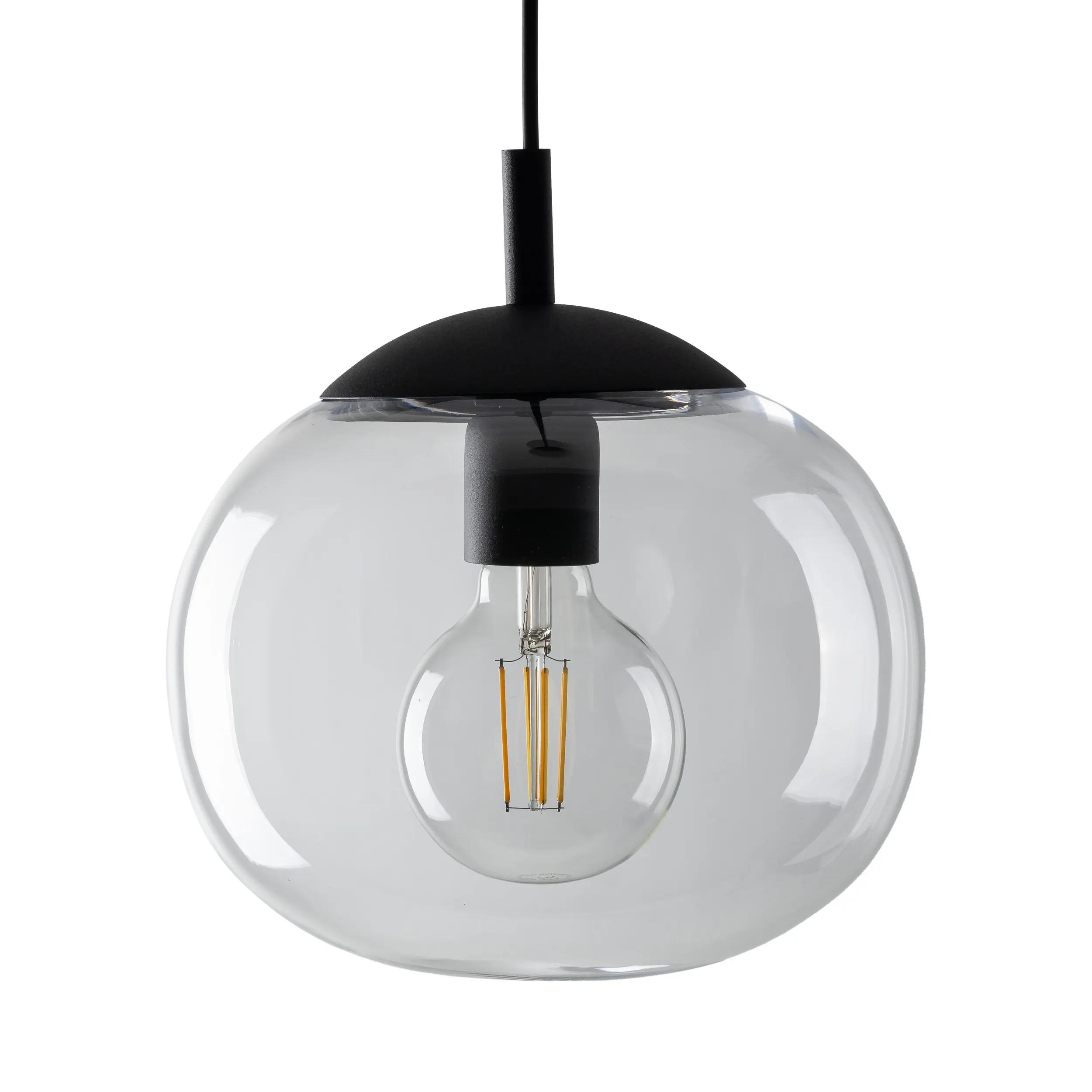 Lampa wisząca VIBE czarna z transparentnym szklanym okrągłym kloszem 165x25cm - TK_4816