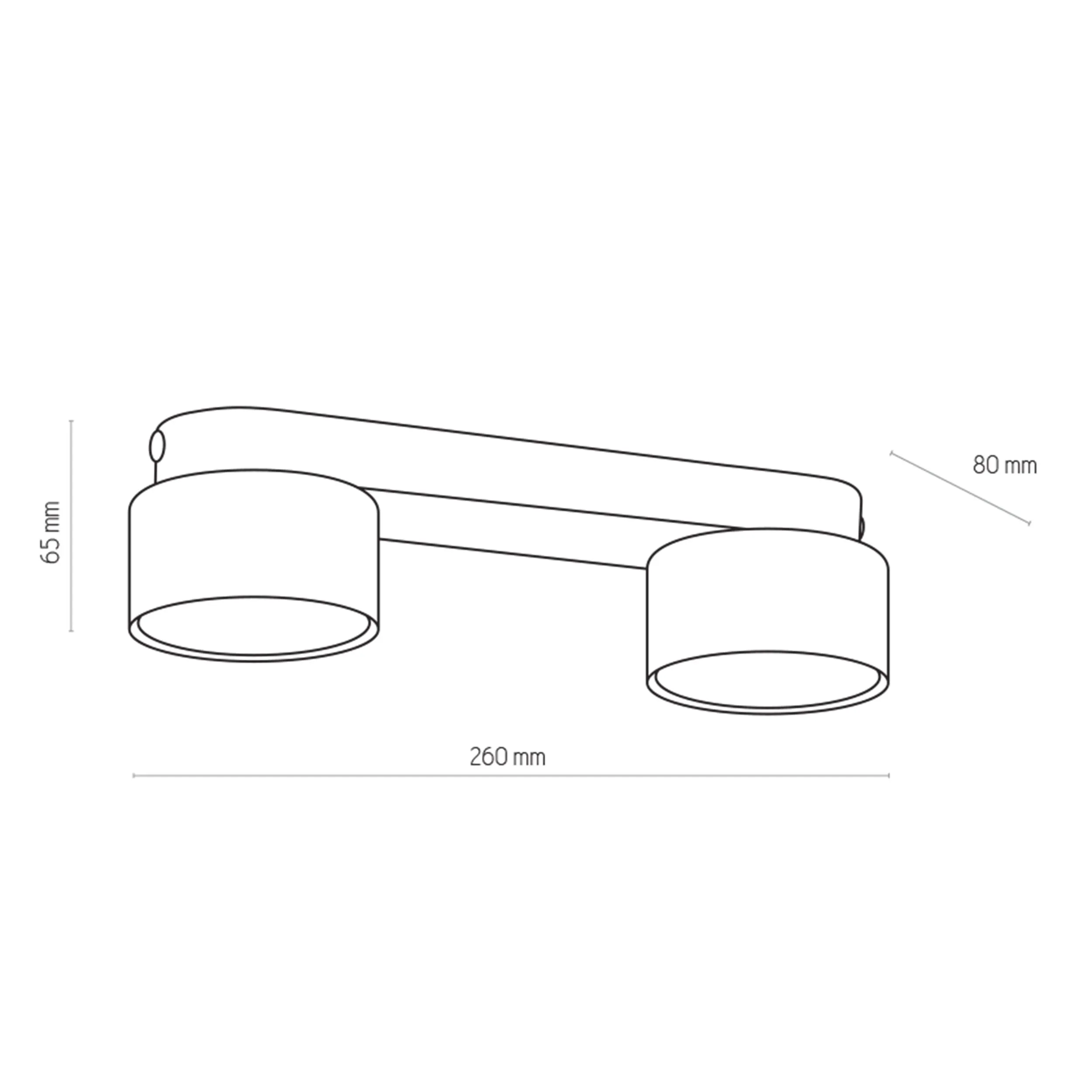 Lampa sufitowa SPACE czarna na listwie ze złotymi reflektorami 26x8x6cm - TK_6141