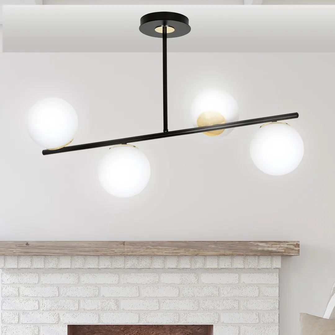 Lampa sufitowa FLOKI Czarny/Złoty 1022/4 - 1022/4